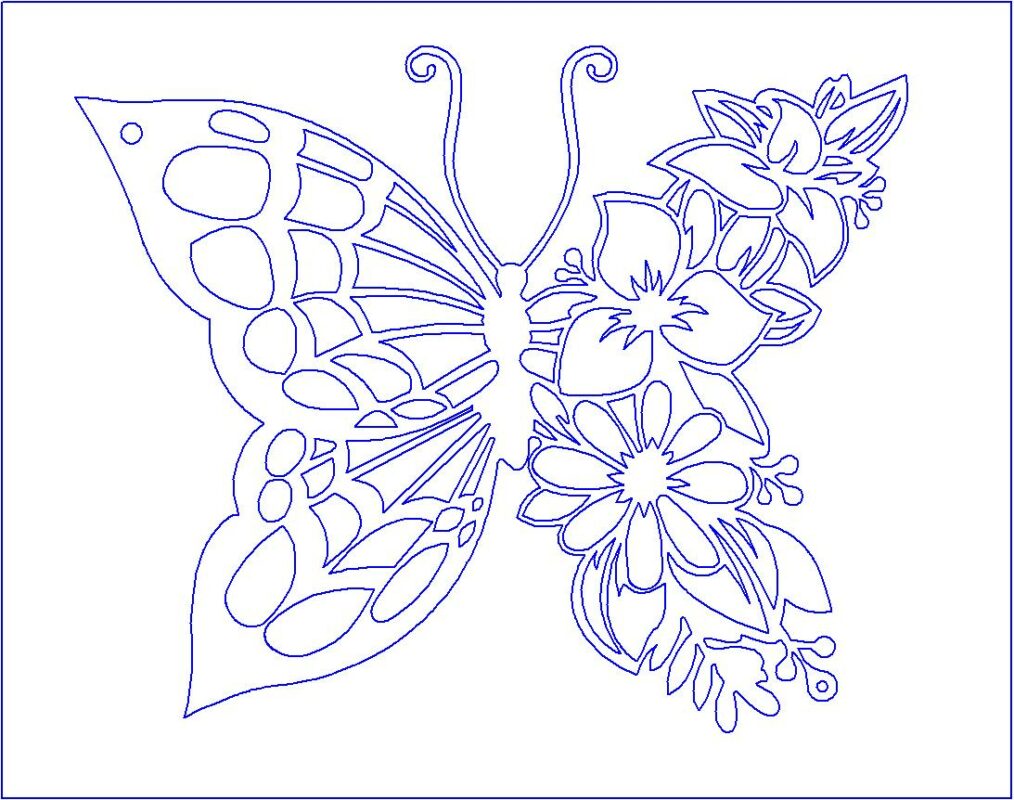Чертеж Бабочка для лазерной резки.