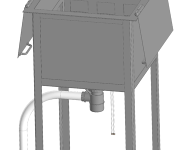 3D модель Модель нестандартной мойки для столовой средней школы 500 х 500 х 1000
