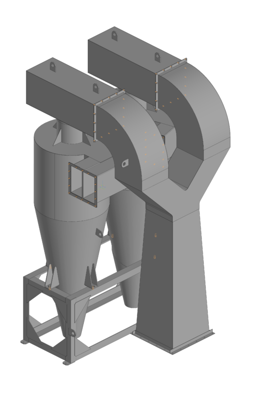 3D модель Блок циклонов из 2-х башен для КДМ201
