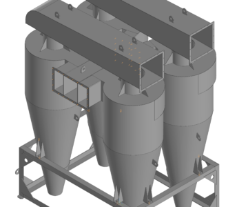 3D модель Блок циклонов из 4-х башен для КДМ201