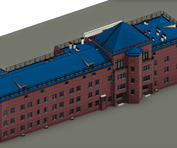 Чертеж BIM модель раздела АР ремонтируемого здания больницы