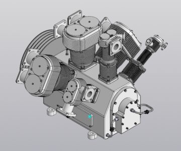 3D модель Поршневой компрессор высокого давления 3Д