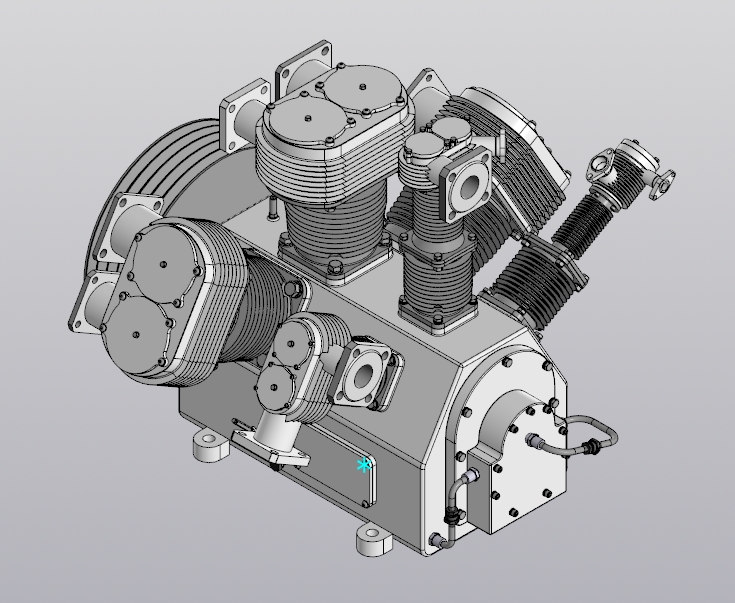 3D модель Поршневой компрессор высокого давления 3Д