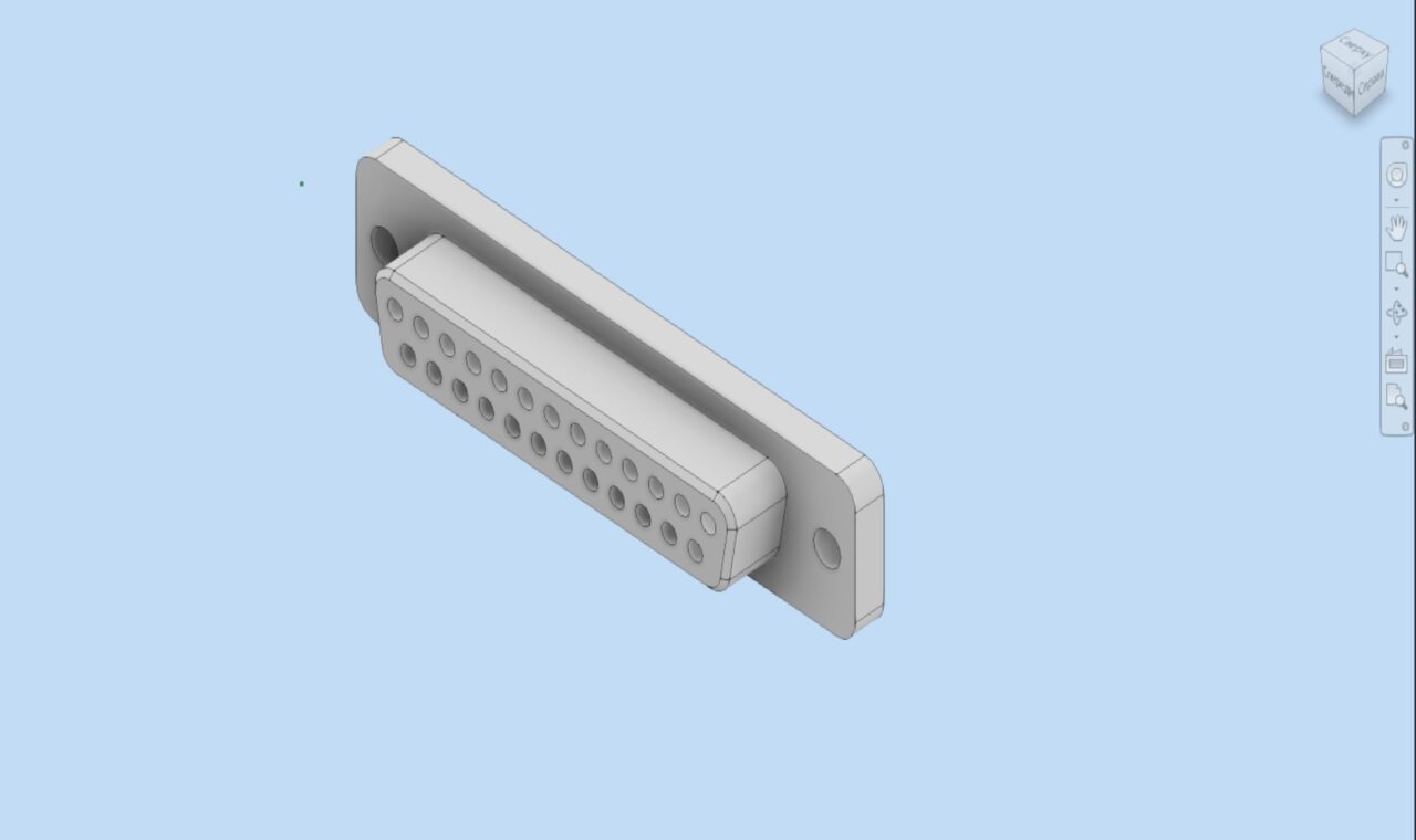 3D модель Разъем DB-25M DB-25F