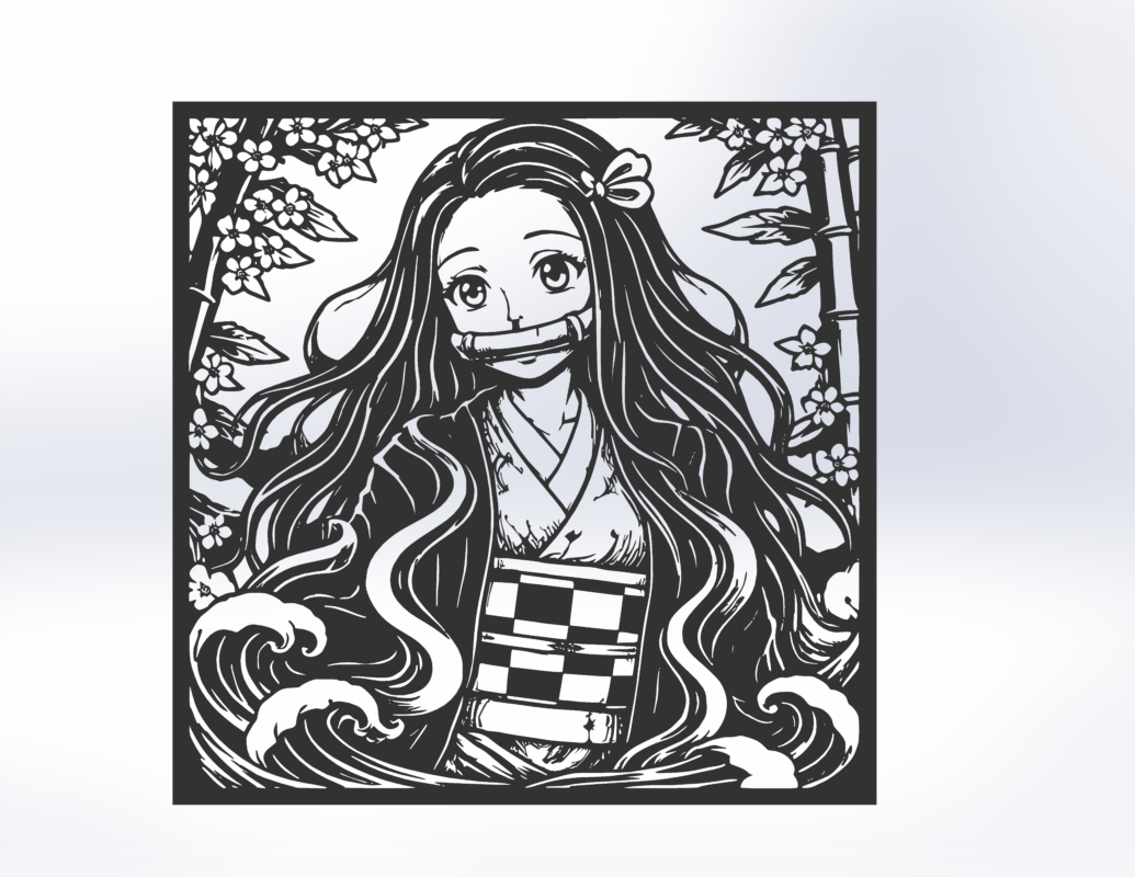 3D модель Панно Nezuko Kamado