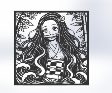 3D модель Панно Nezuko Kamado