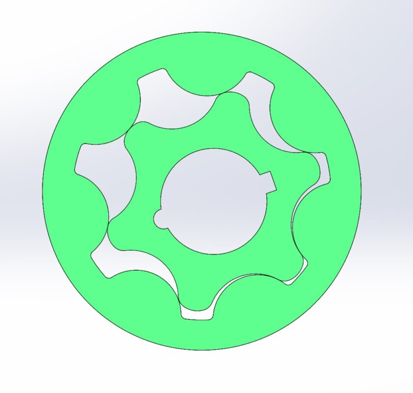 3D модель Ротор ведущий и статор ведомый от героторного насоса