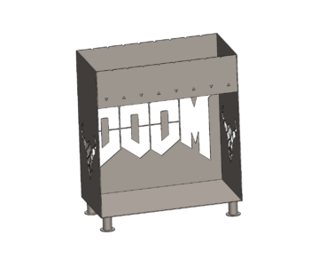 3D модель Мангал сварной с логотипом игры DOOM
