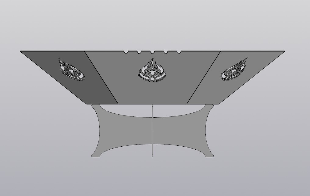 3D модель Костровая чаша с огоньками