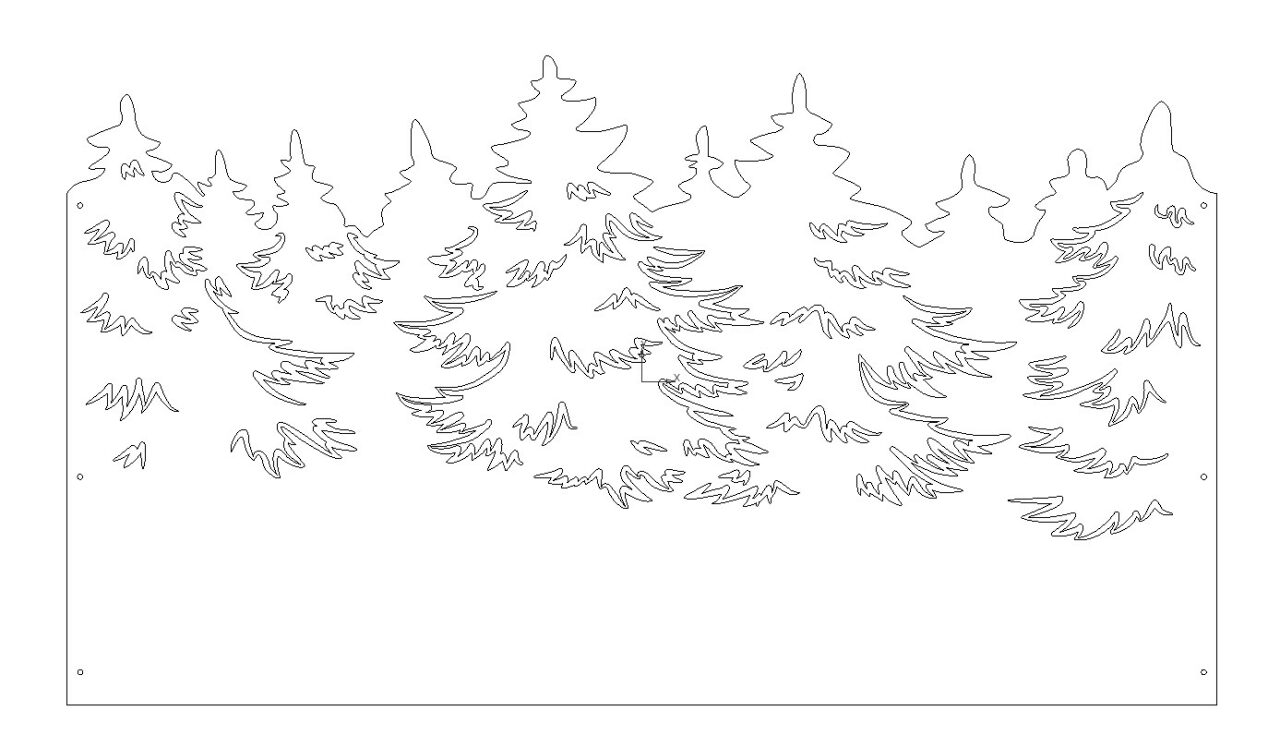 Чертеж Декоративный лист Медведь и Лес