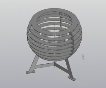 3D модель Костровая чаша Очаг (Круги)