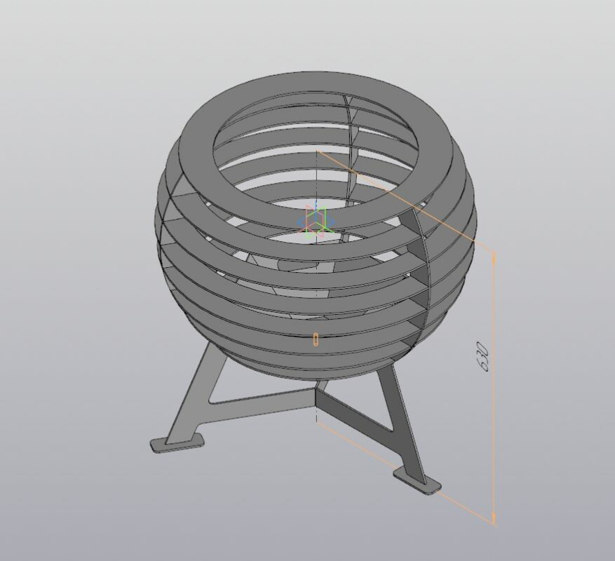 3D модель Костровая чаша Очаг (Круги)