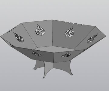 3D модель Костровая чаша с огоньками