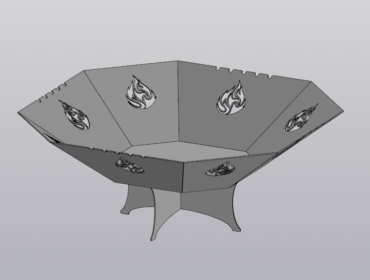 3D модель Костровая чаша с огоньками