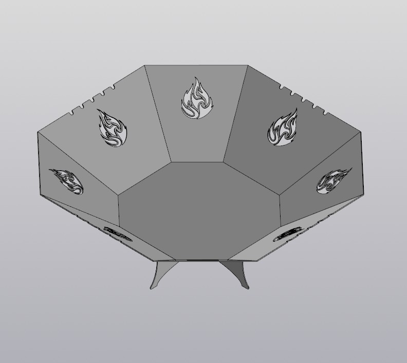 3D модель Костровая чаша с огоньками