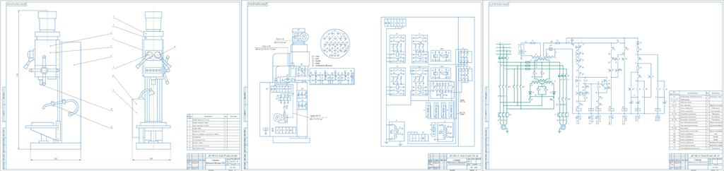 Чертеж Проект и организация технической эксплуатации электрооборудования и схема управления вертикально-сверлильного станка 2н150