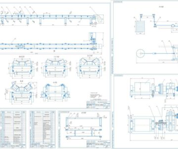 Чертеж Проектирование прямого ленточного конвейера