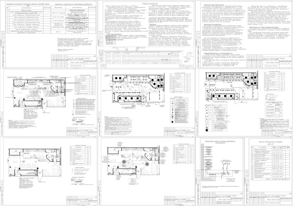 Чертеж ЭОМ Starbucks в Санкт-Петербург