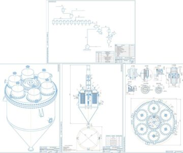3D модель Кристаллизатор с механическим перемешивающим устройством и вертикальными теплообменными элементами