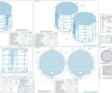 Чертеж Сборно-разборный резервуар V=218 куб.м.