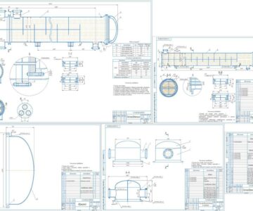 Чертеж Теплообменный аппарат типа ТП горизонтальный