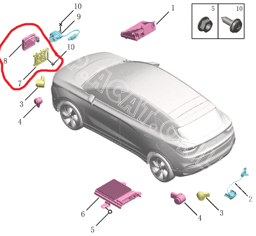 3D модель Радар адаптивного круиз контроля Geely Geometry C