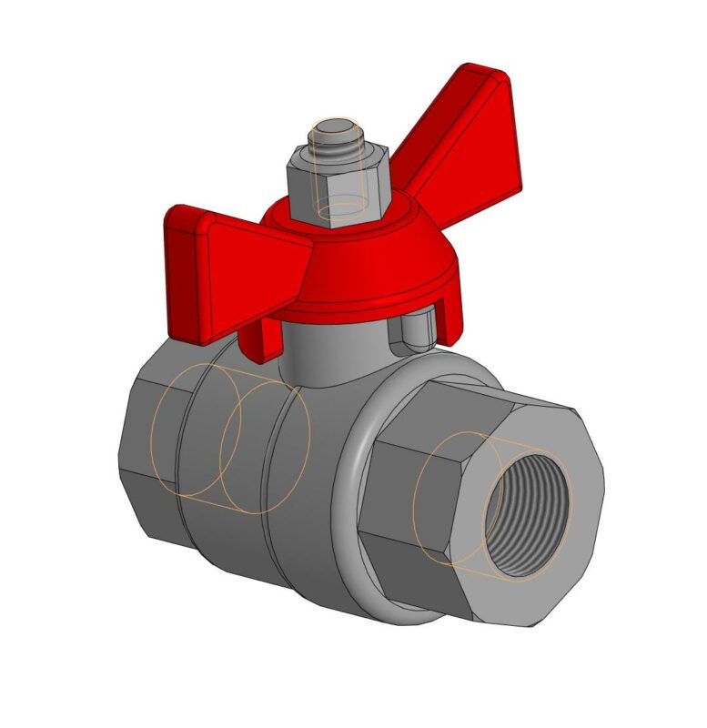3D модель Кран шаровый 1/2 дюйма
