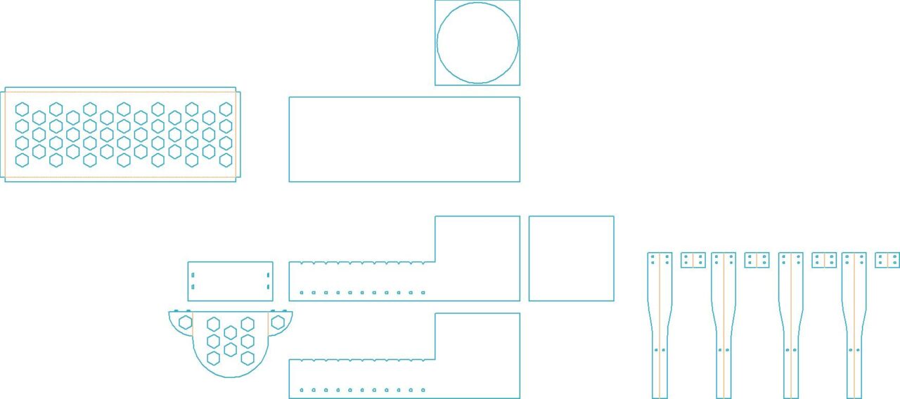 Чертеж Мангал 950х350х895 мм