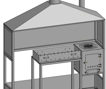 3D модель Мангальная зона с печкой для казана