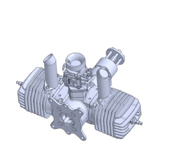 3D модель Поршневой авиационный двигатель 12 лс МЛ-120К