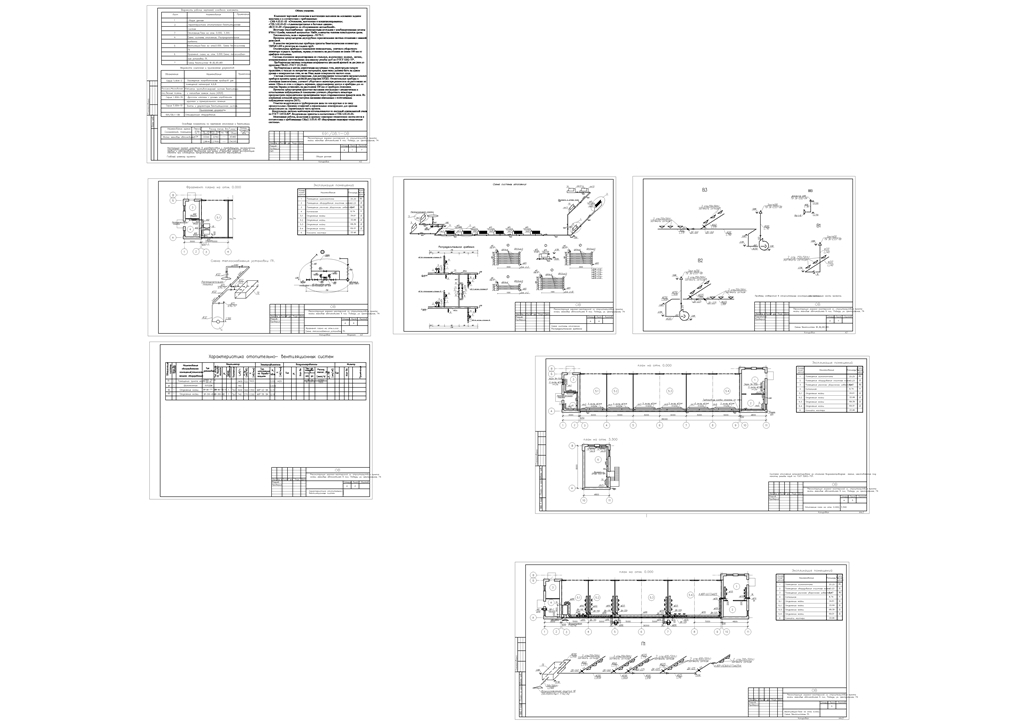 Чертеж Рабочий проект отопления и вентиляции гаража-мастерской со строительством пункта мойки