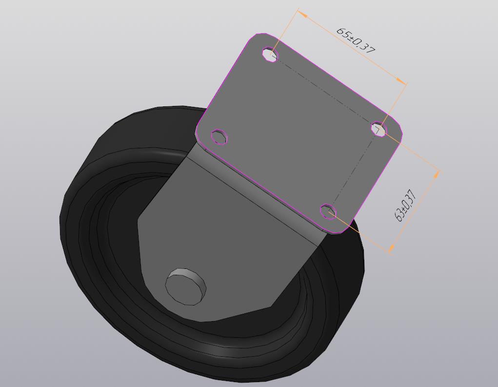 3D модель Колесо для тележки D150