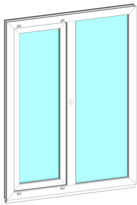 3D модель Окно ПВХ размером 1460(h)х1070 мм