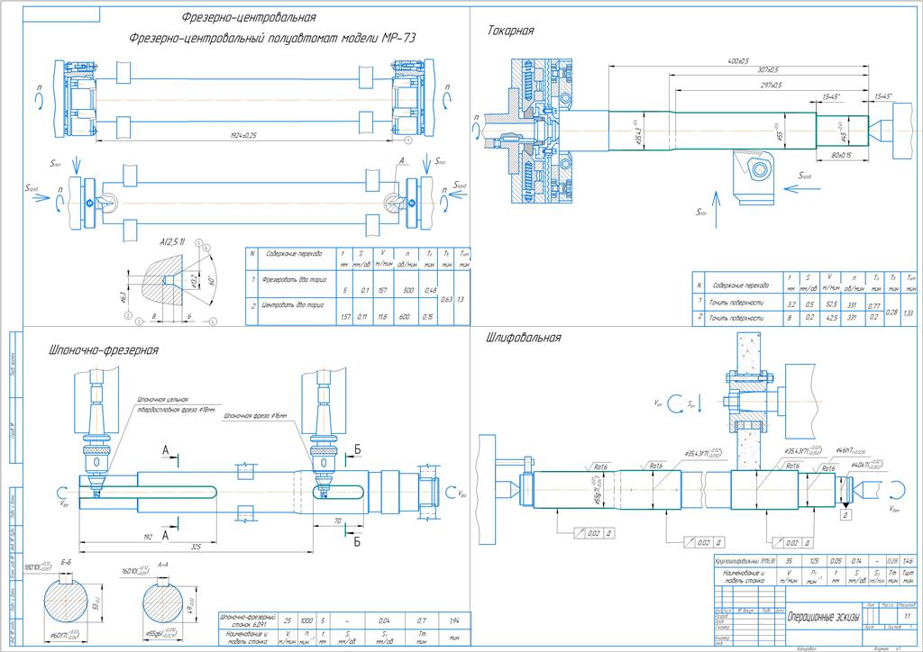 Чертеж Проектирование технологического процесса механической обработки вала привода картофелекопателя