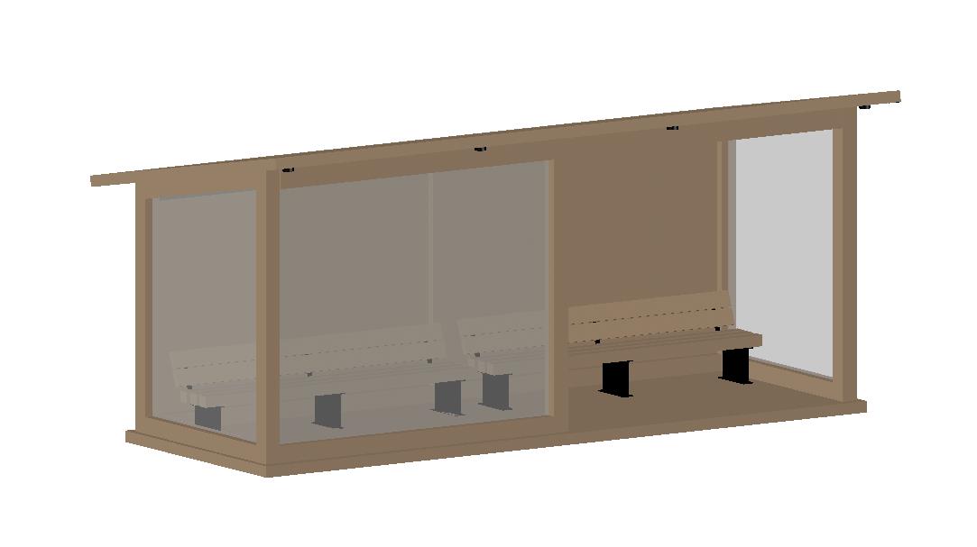 3D модель Автобусная остановка 6х2х2,6(2,2)