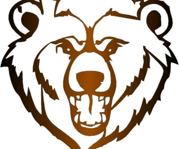 Чертеж Панно голова медведя