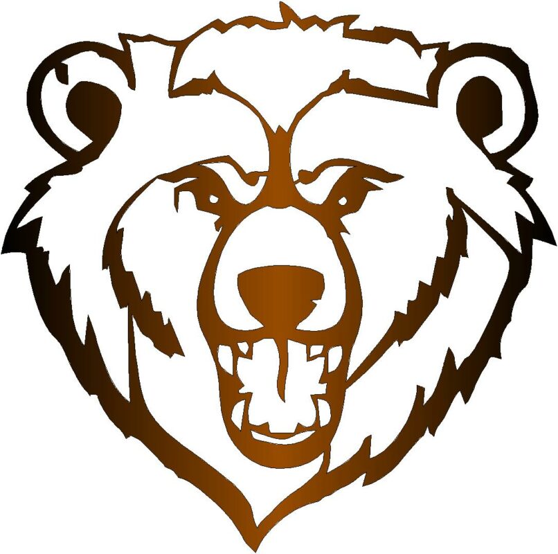 Чертеж Панно голова медведя