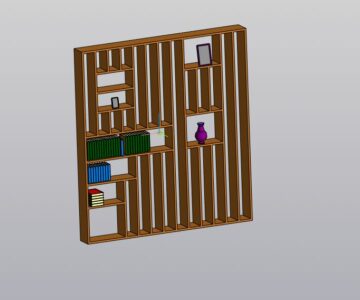 3D модель Перегородка с полками для зонирования