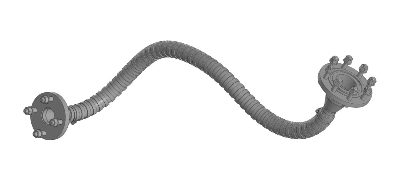 3D модель Переходник DN50-DN80 с гибким воздуховодом.