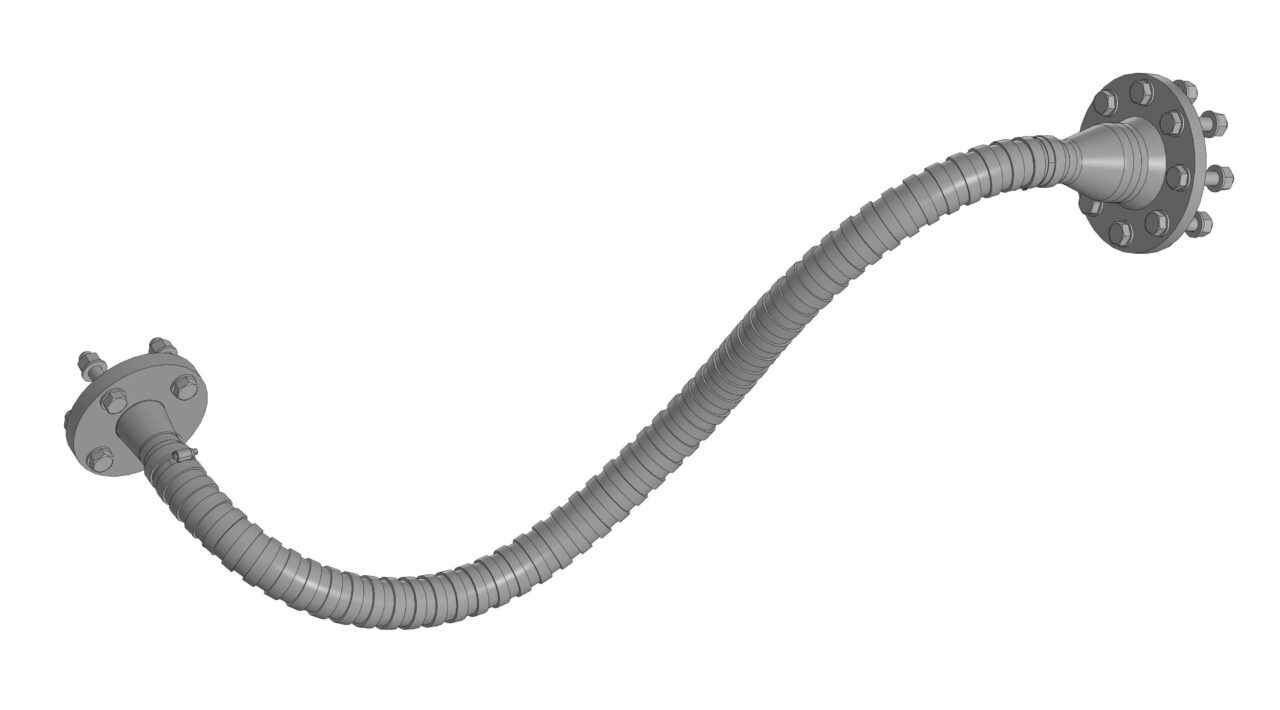 3D модель Переходник DN50-DN80 с гибким воздуховодом.