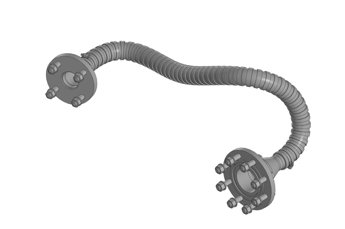 3D модель Переходник DN50-DN80 с гибким воздуховодом.