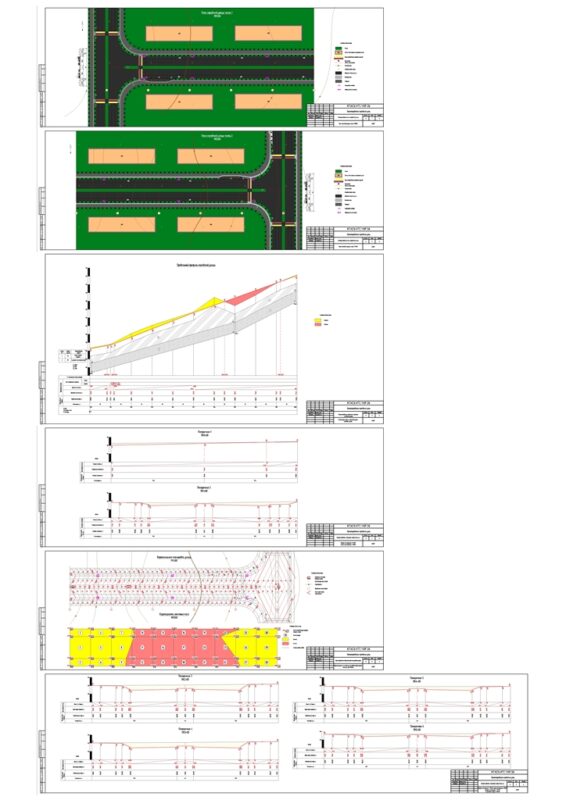 Чертеж Проектирование городской улицы с шириной улицы в красной линии 45 метров Тюменской области