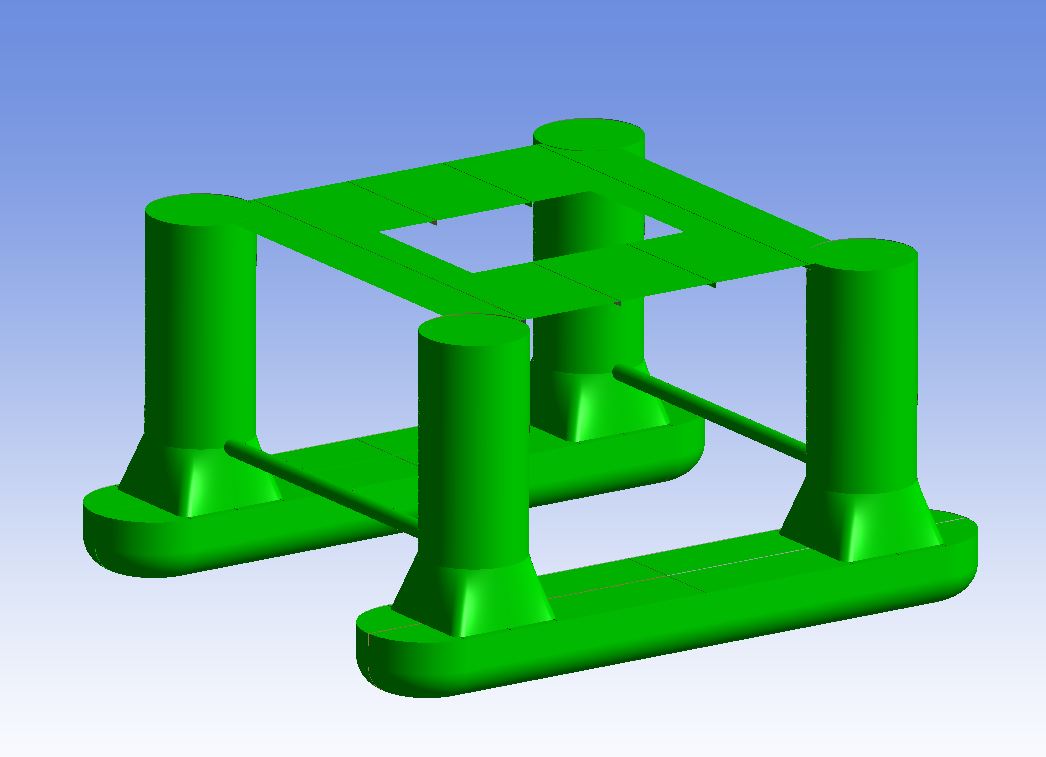 3D модель Полупогружная нефтяная платформа