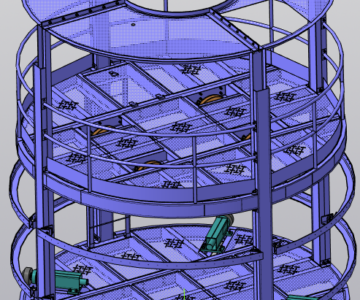 3D модель Полок 2-х этажный для ствола диаметром 4,5м