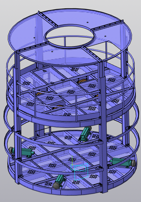 3D модель Полок 2-х этажный для ствола диаметром 4,5м