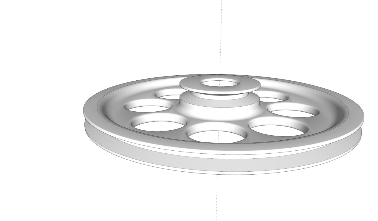3D модель Шкив редукторный 220х58 мм для промышленных швейных машин