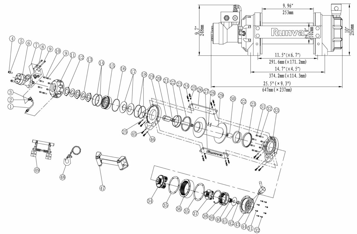 3D модель Гидравлическая лебедка Runva HWV10000