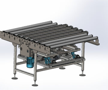 3D модель Роликовый конвейер с перегружателем (Полная 3Д модель / SolidWorks)