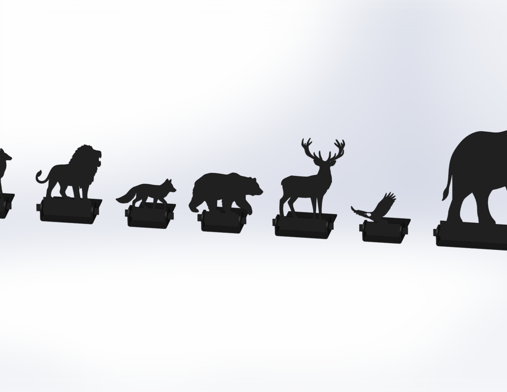 3D модель Мишени для тира в виде животных.