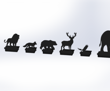 3D модель Мишени для тира в виде животных.